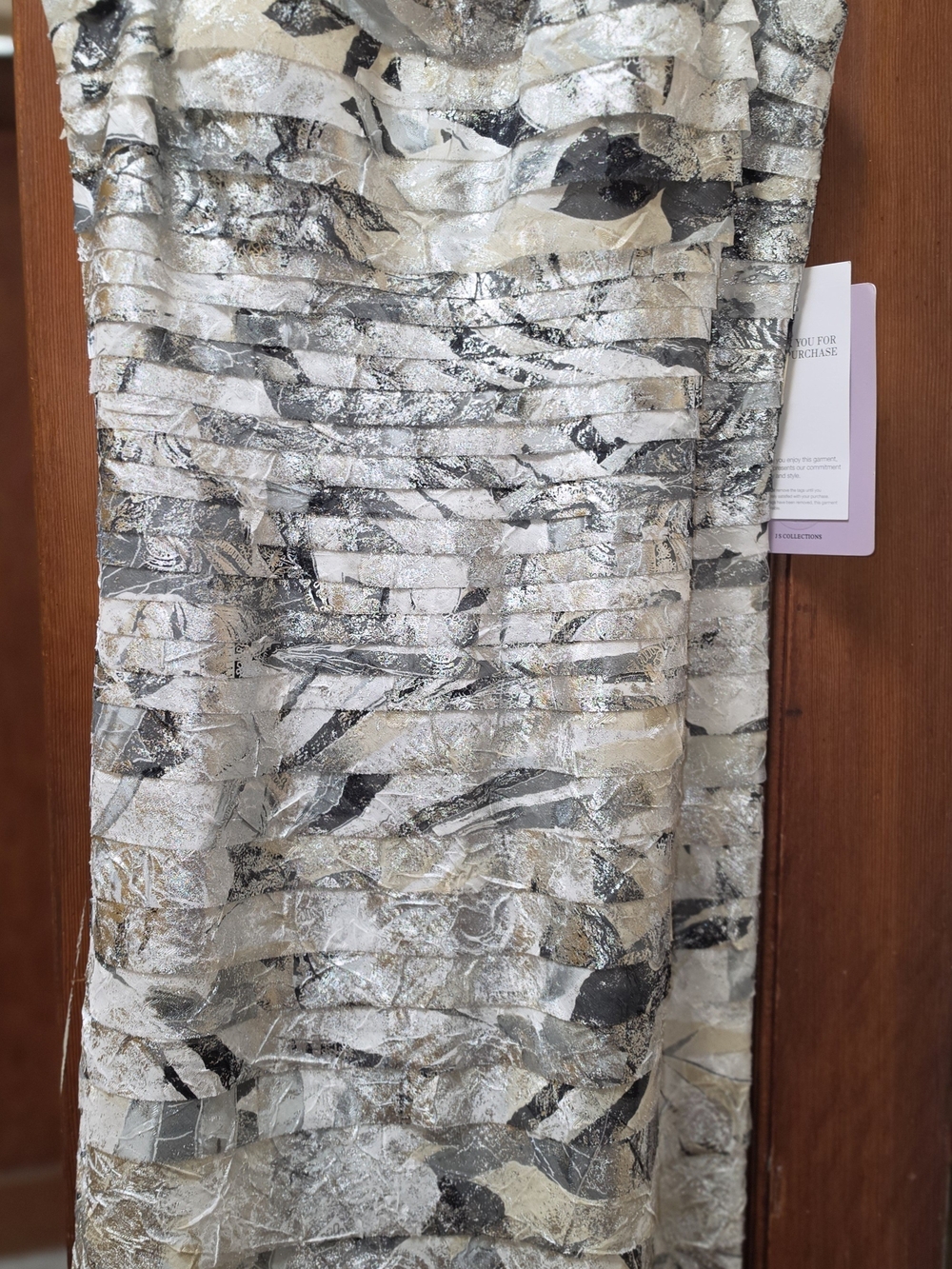 GG Collection Silver and Cream Abstract Maxi Skirt